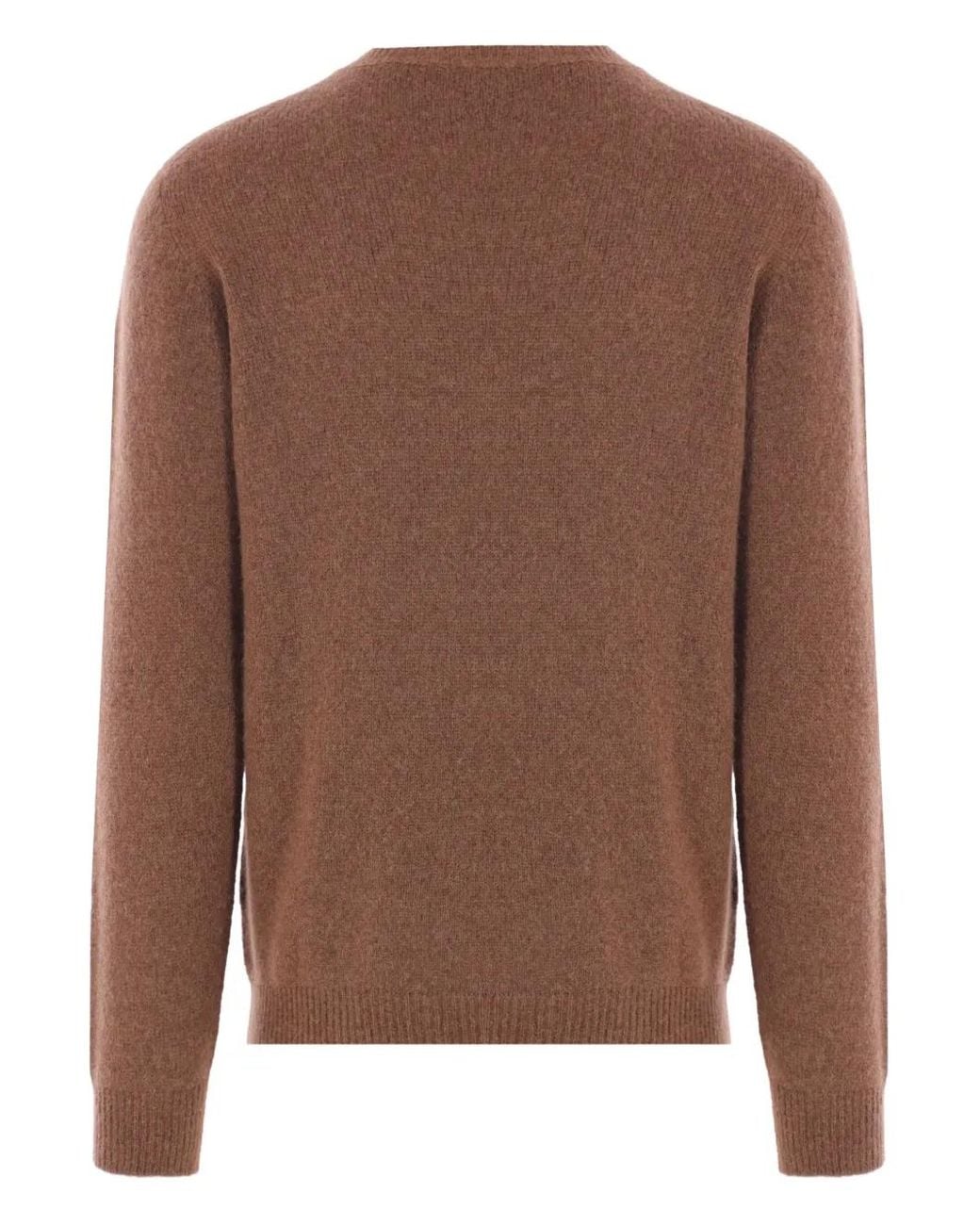 Roberto Collina Brown Round-Neck Sweater for men