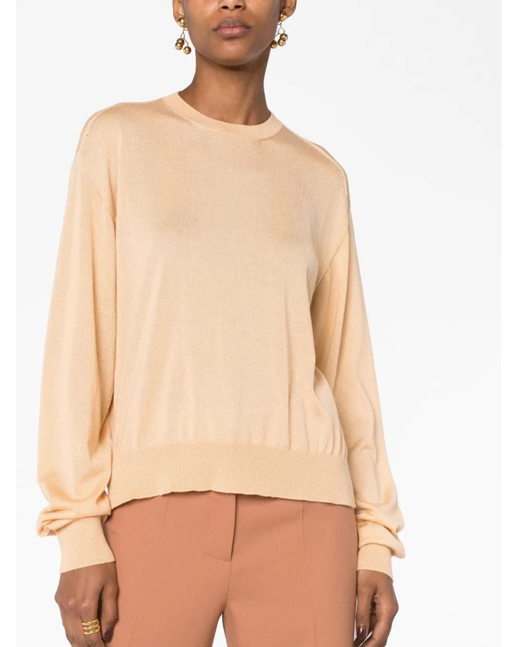 Pull À Bords Nervurés Jil Sander en coloris Natural
