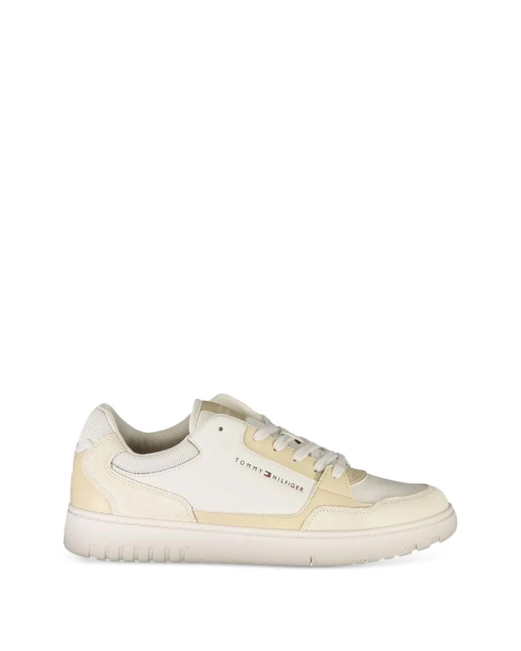 Tommy Hilfiger White Panelled Lace-Up Sneakers for men