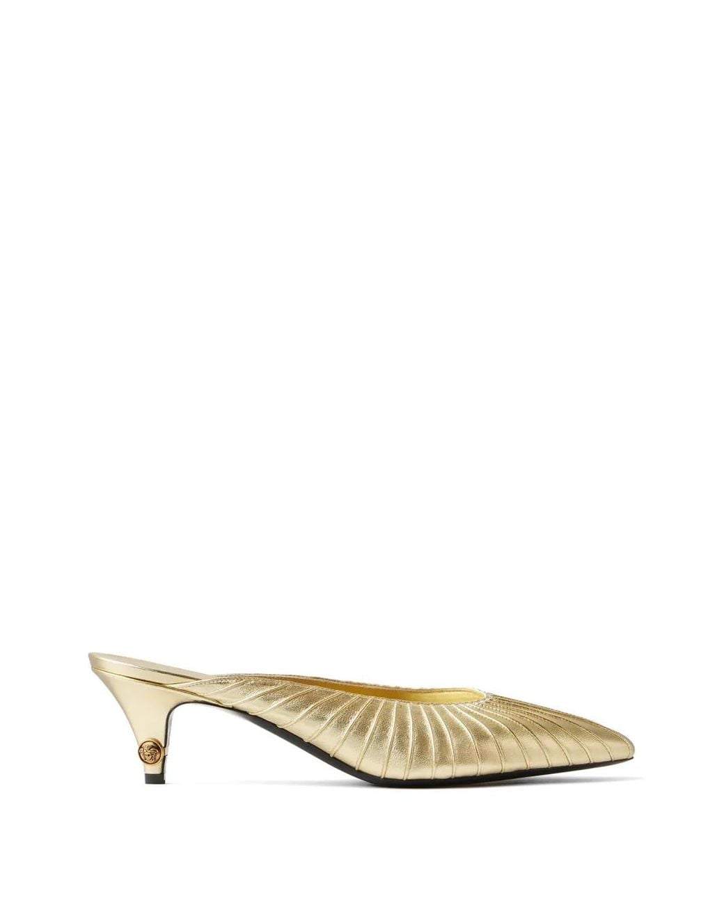 Versace Natural Gianni Metallic-Nappa Mules 55 Mm