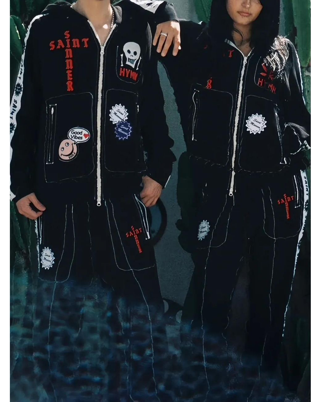 SAINT Mxxxxxx Black X A Love Movement Appliqué Hoodie for men