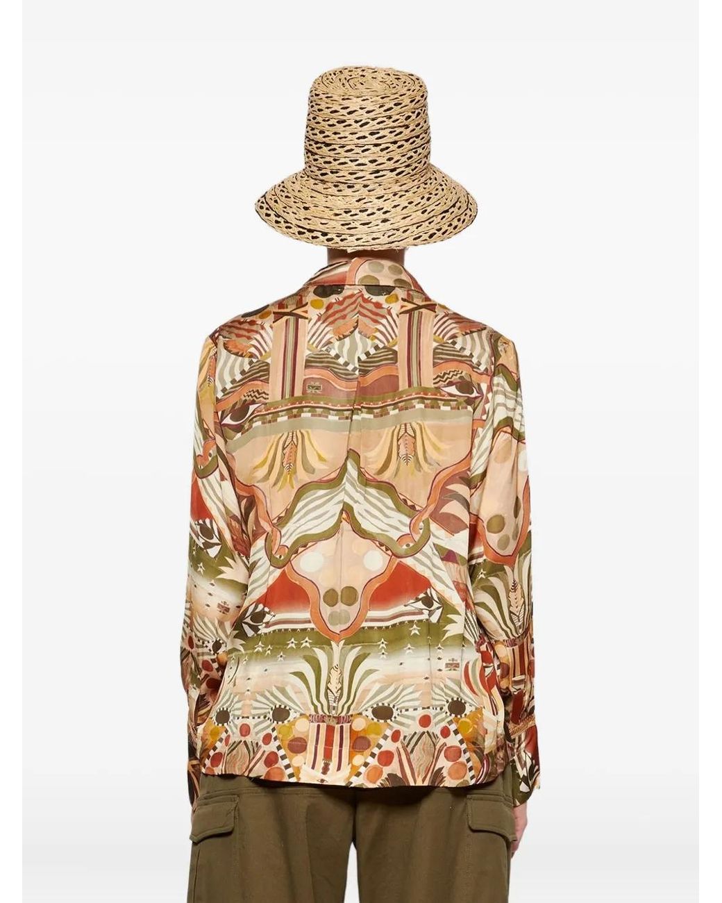 Chufy Natural Abstract-Print Long-Sleeve Shirt
