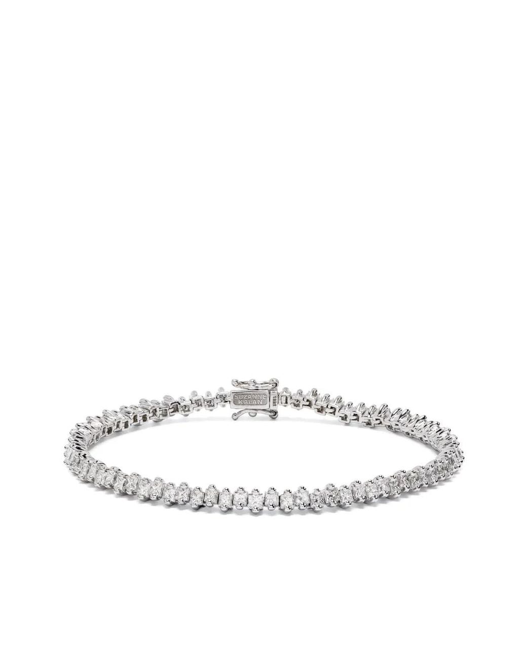 Suzanne Kalan White Princess Midi Diamond Tennis Bracelet