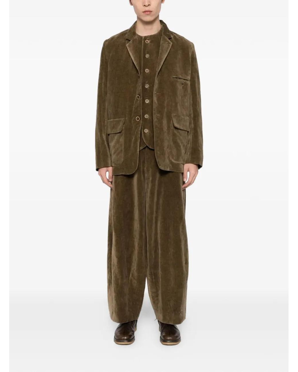 Uma Wang Brown Veste À Boutonnière for men