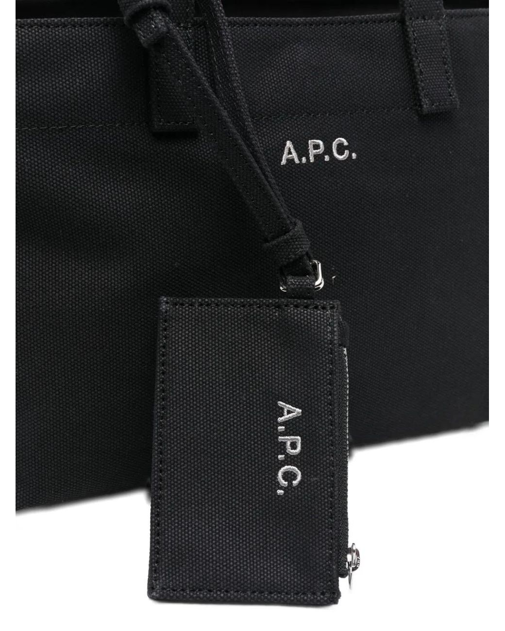 A.P.C. Black A. P.C. "Le Drummer Toile" Small Tote Bag