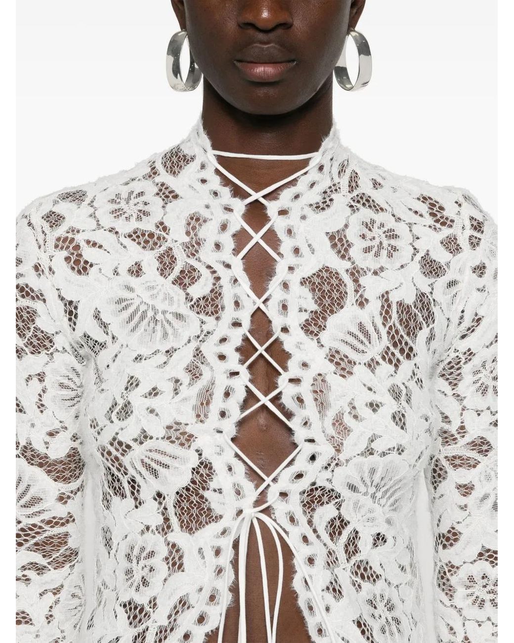 MANURI Sally Blouse Van Kant in het White