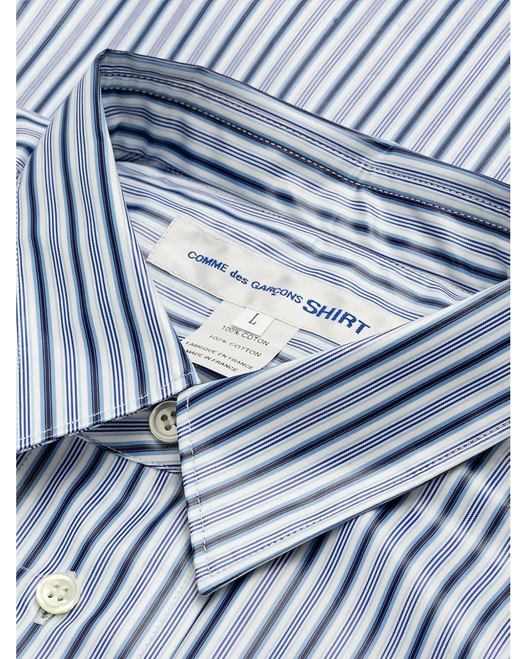 Comme des Garçons Gestreept Overhemd in het Blue voor heren