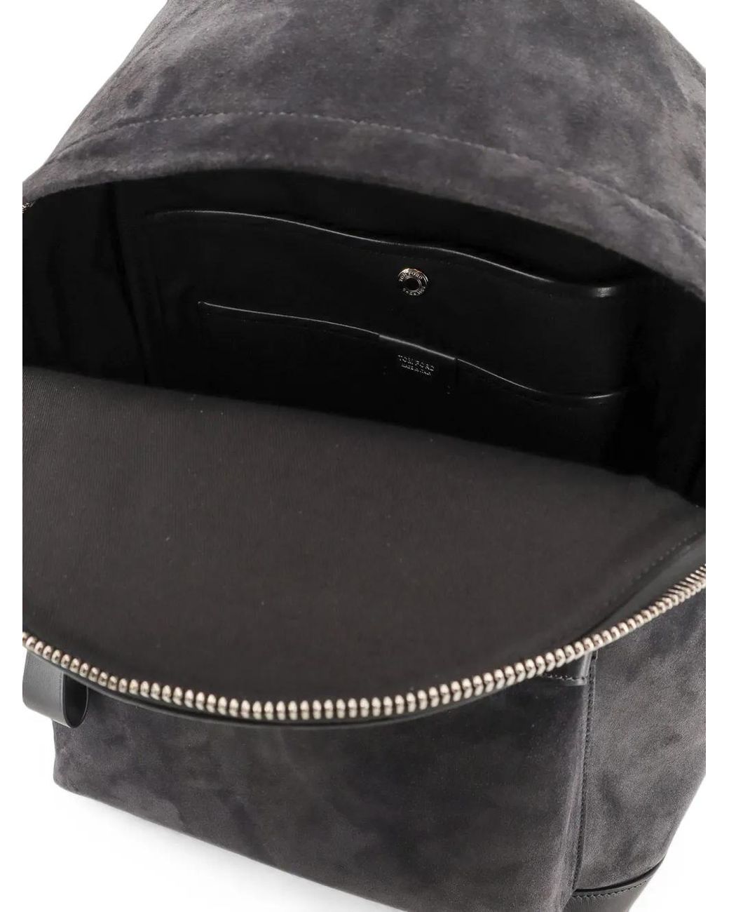 Tom Ford Black Suede-Finish Zip-Fastening Backpack for men