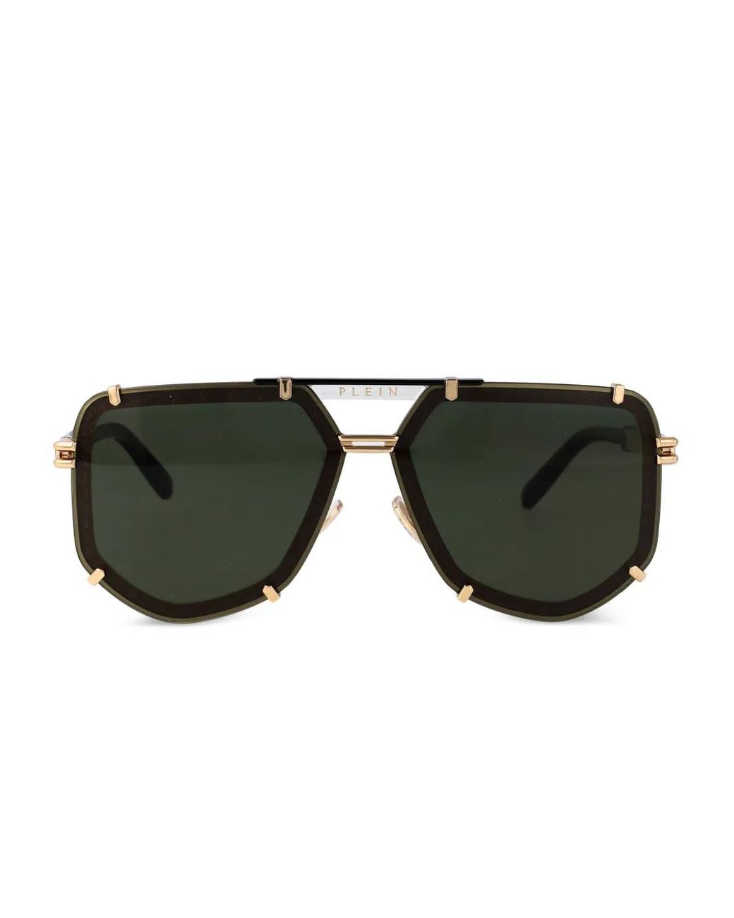 Philipp Plein Green Geometric-Frame Sunglasses for men