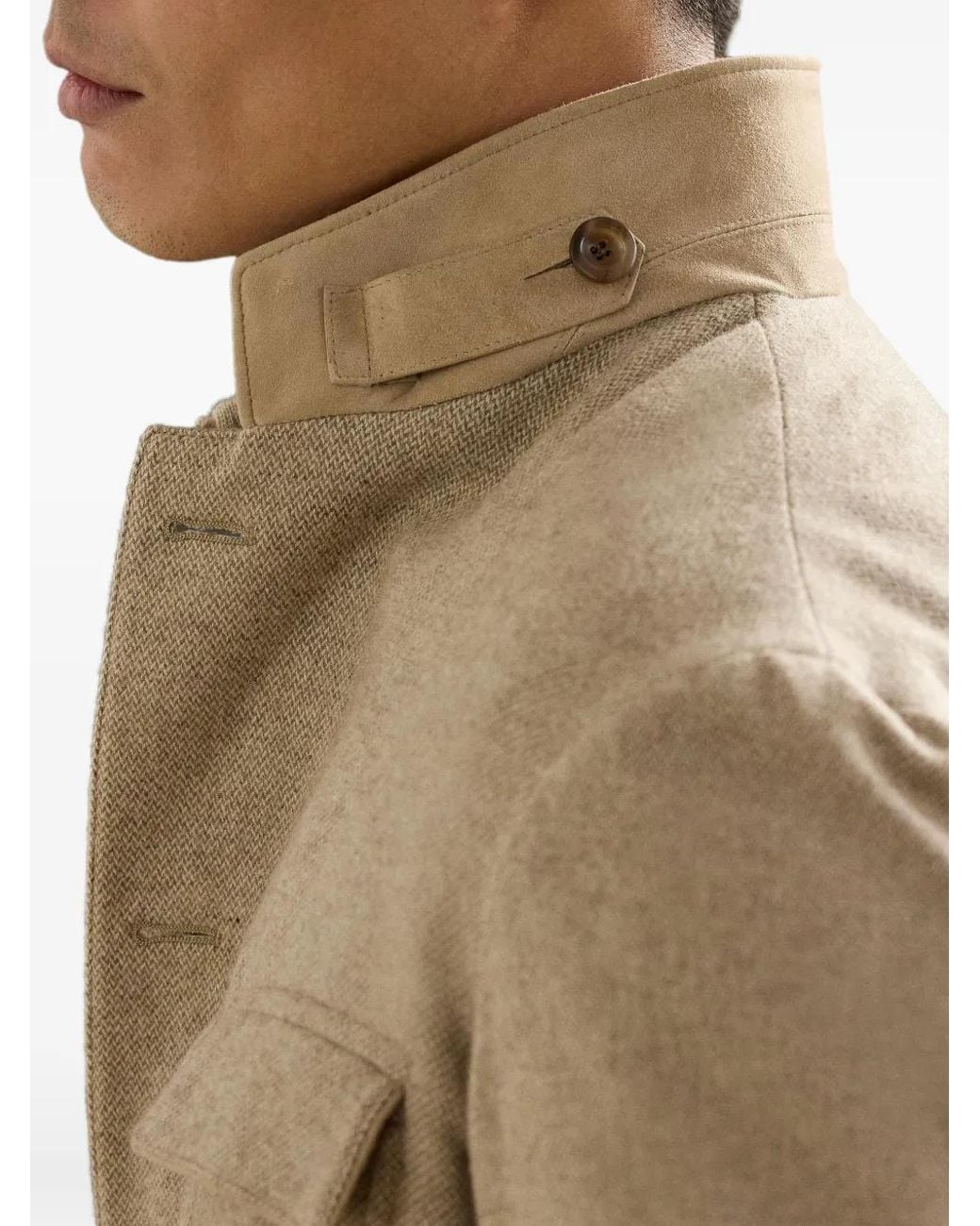 Ralph Lauren Natural Textured Flapped Pocket Jacket for men