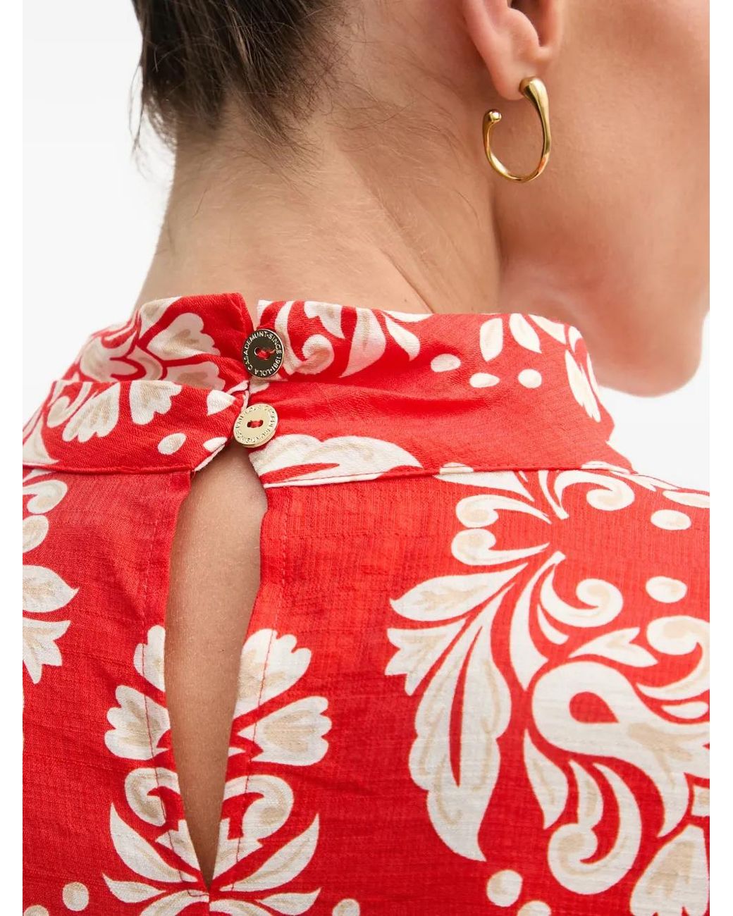 Lola Casademunt Red Printed Sleeveless Blouse