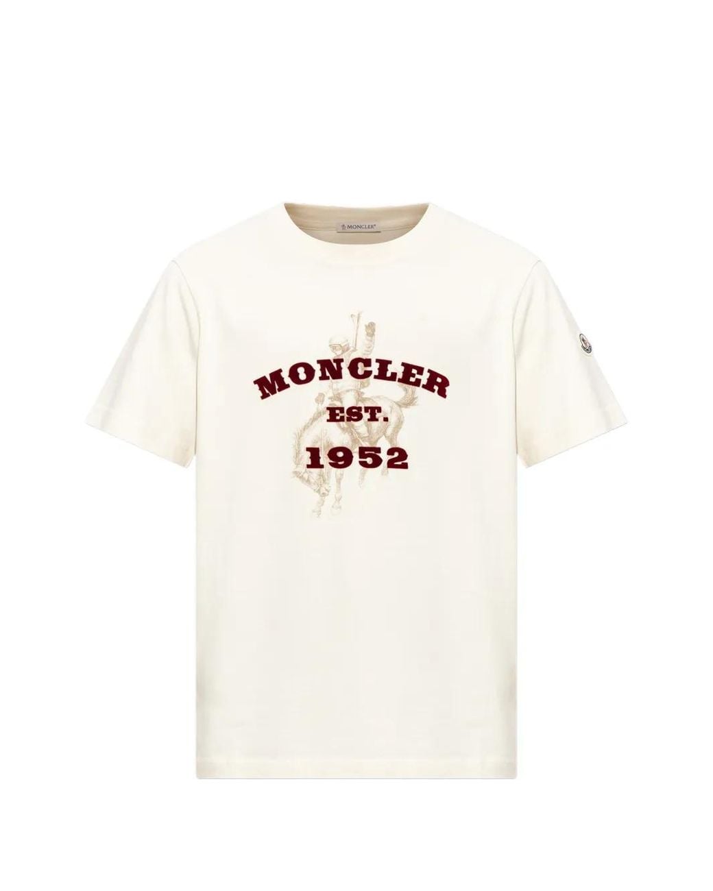 Moncler White Logo-Print Cotton T-Shirt for men