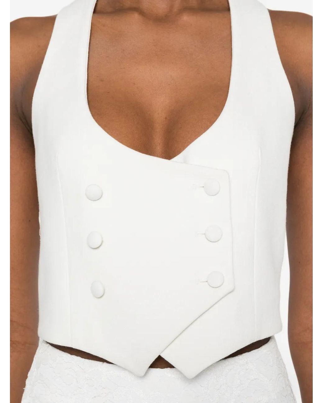 IMROSKA White Double-Breasted Top