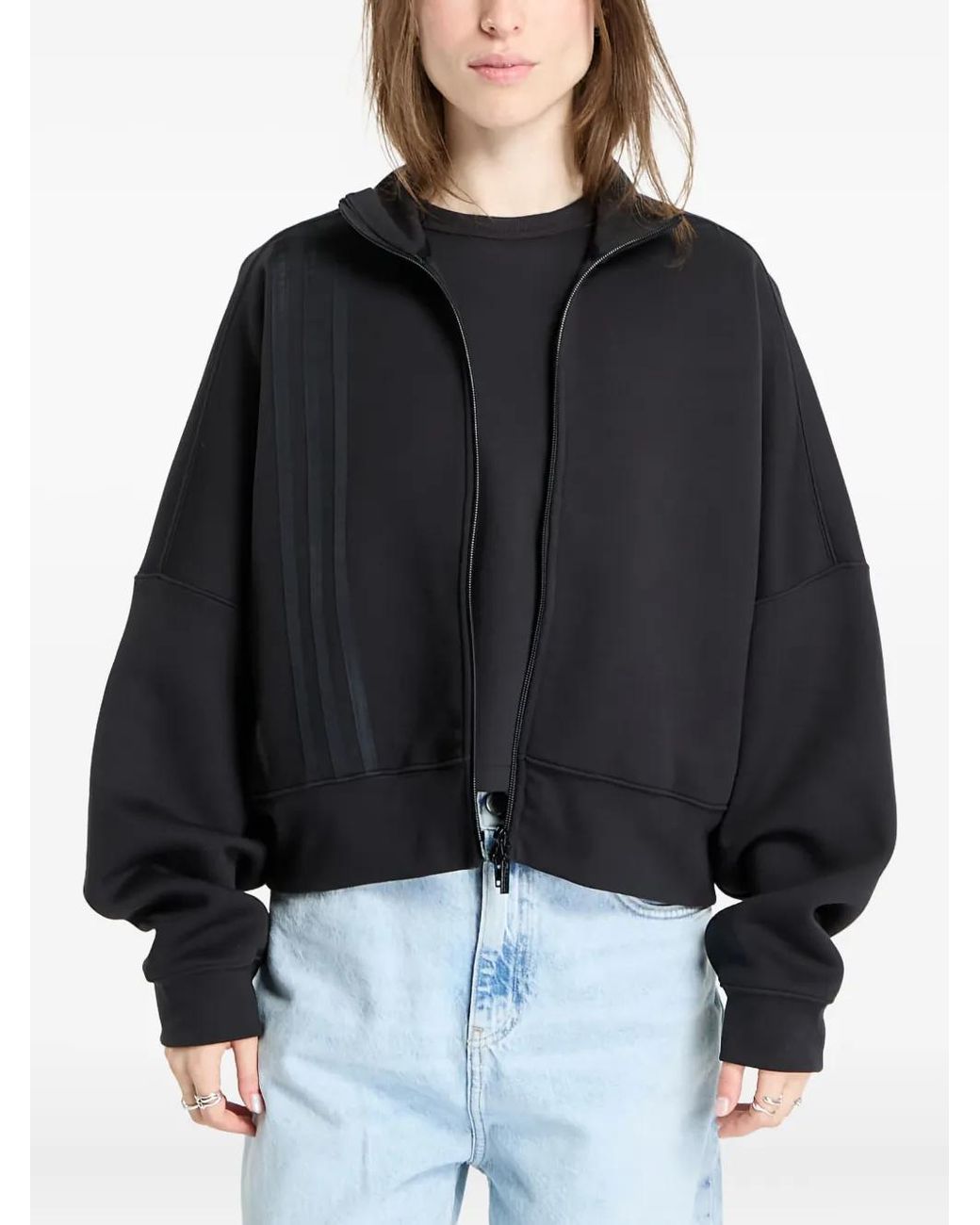 Chaqueta 3-Stripes Con Cremallera Adidas de color Black