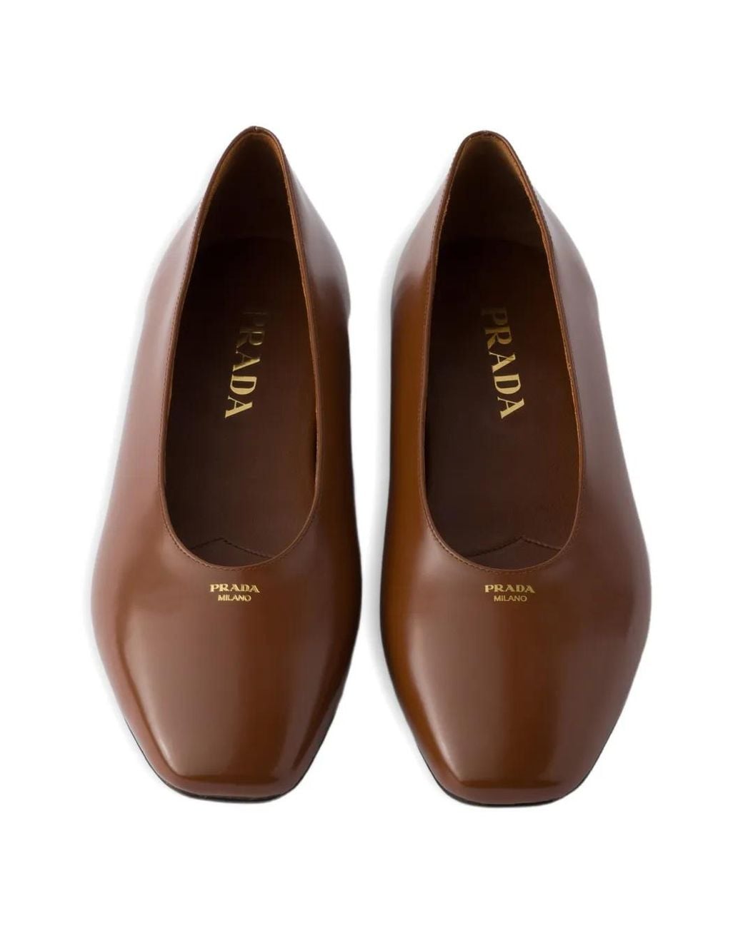 Prada White Brushed Leather Ballerinas