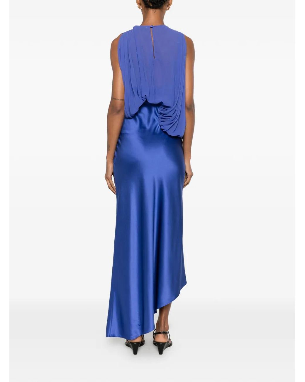 Christopher Esber Blue Cumulus Draped Midi Dress