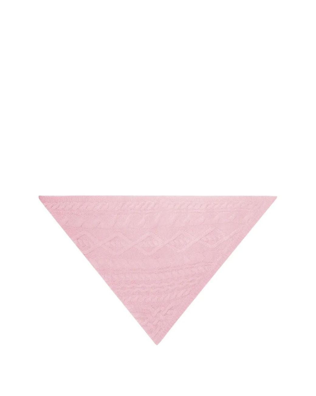 Bompard Pink Sacha Cable-Knit Triangle Scarf