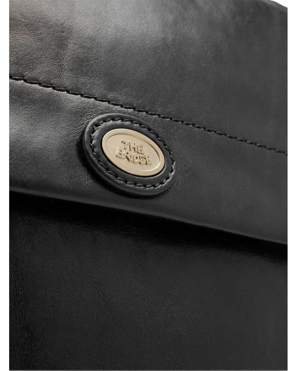 The Bridge Black Logo-Plaque Leather Backpack