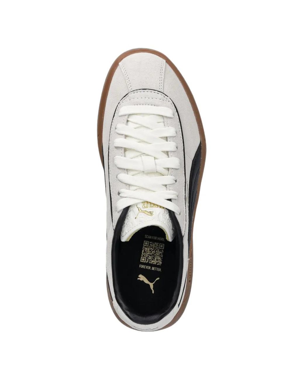 PUMA White Logo-Print Suede Sneakers