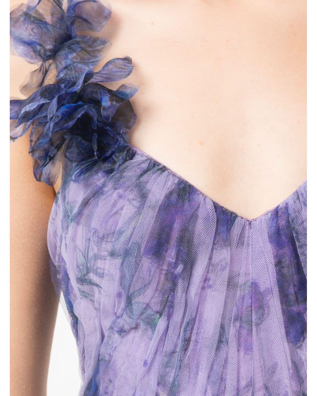 open lace back dress CD Renate Furry Feather Purple Gown  GlamEdge Dress & Gown
