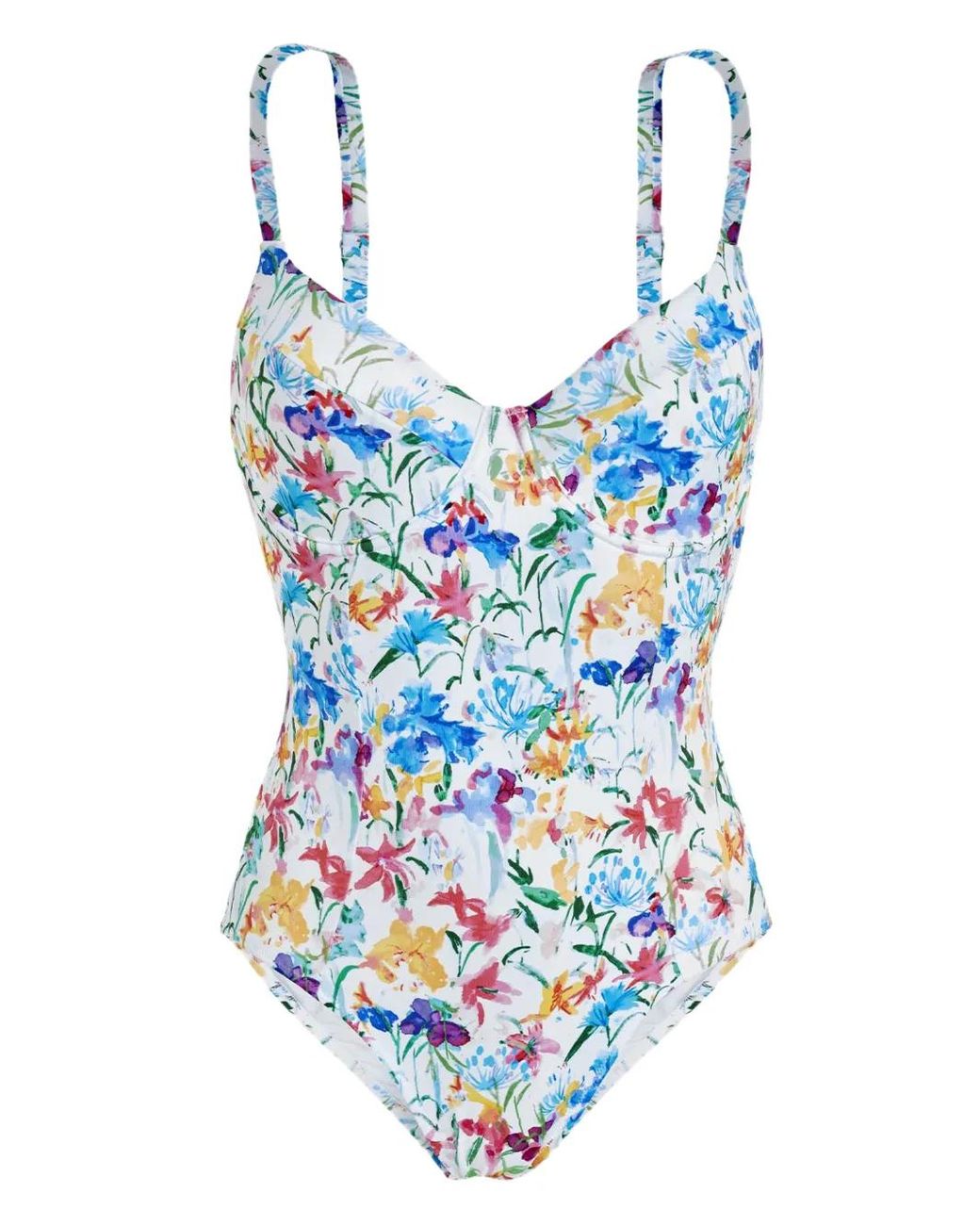 Vilebrequin Blue Leonita Happy Flowers-Print Swimsuit