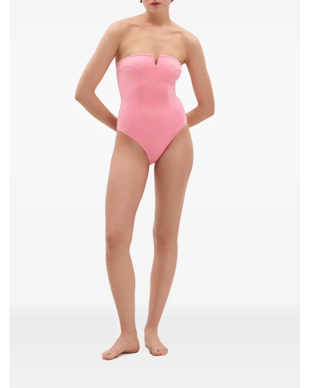 Eres Apparence Strapless Badpak Met V-Uitgesneden Details in het Pink