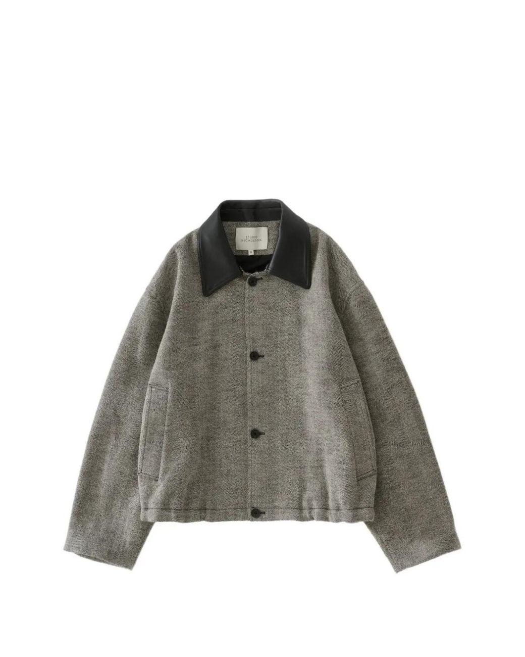 Studio Nicholson Green Leather-Collar Chore Jacket for men