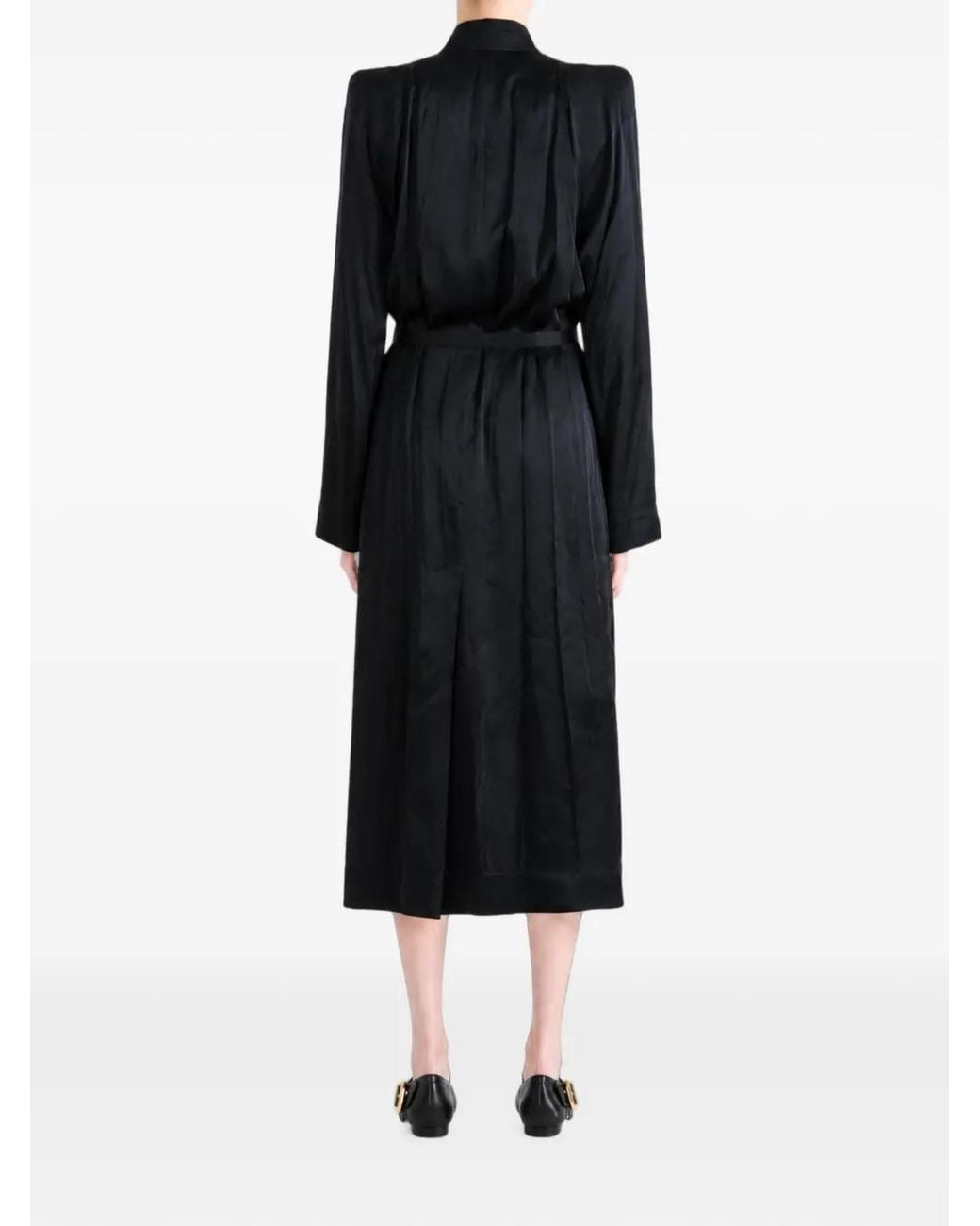 Rick Owens Black Manteau À Épaules Matelassées