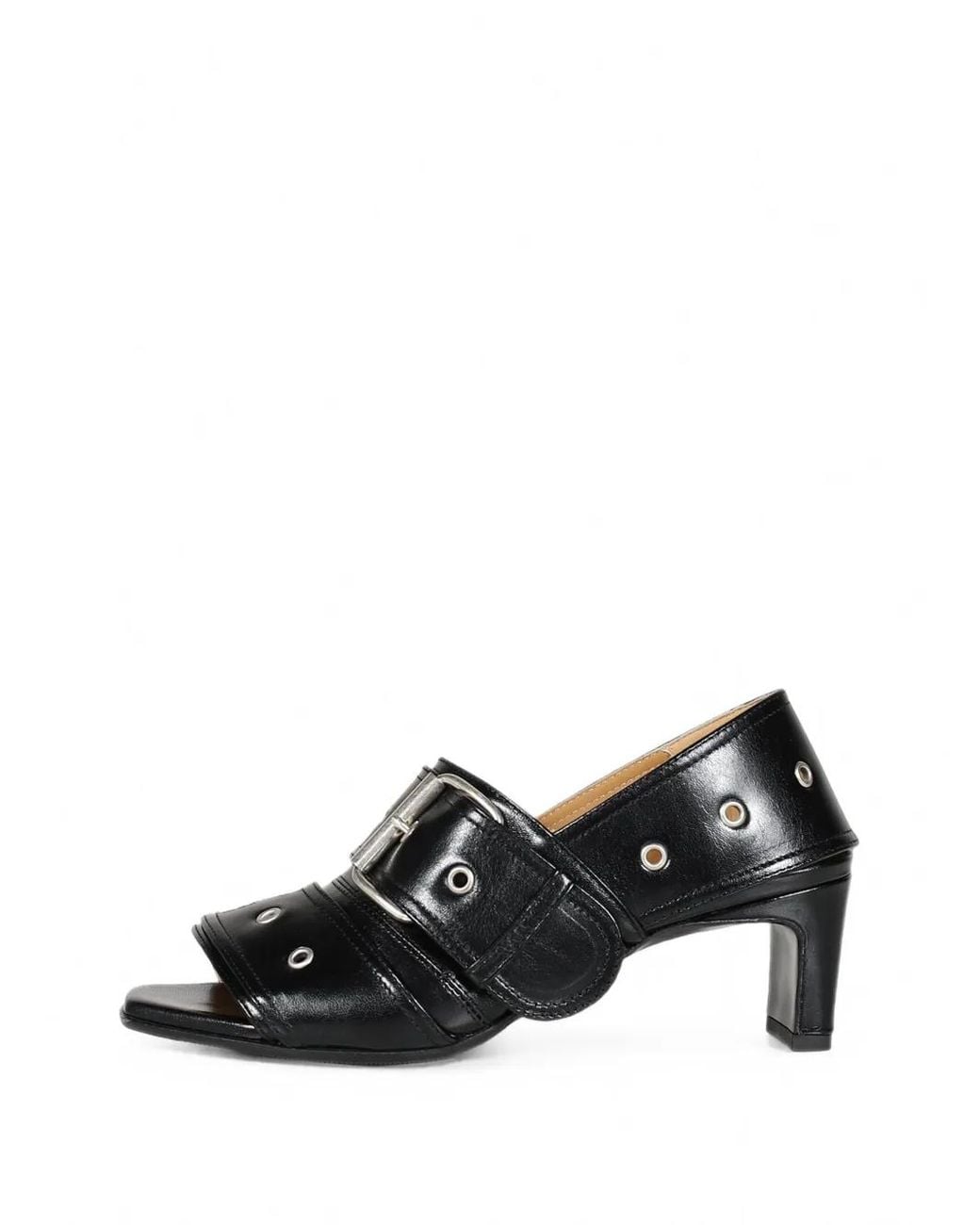 Our Legacy Black Belt Buckled-Strap Heeled Sandals