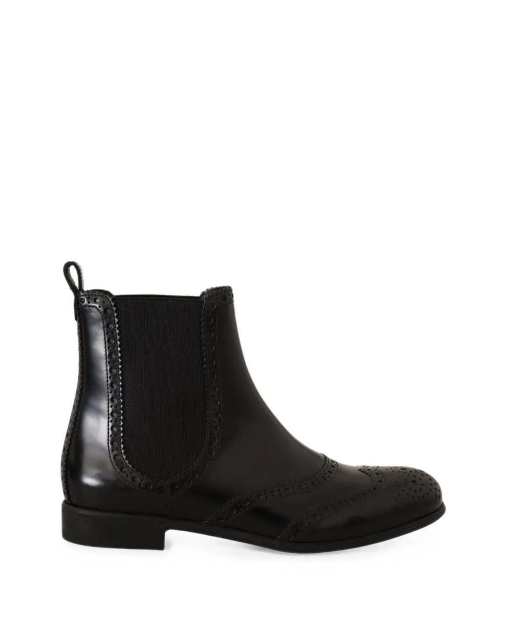 Dolce & Gabbana Black Brogue-Detail Chelsea Boots