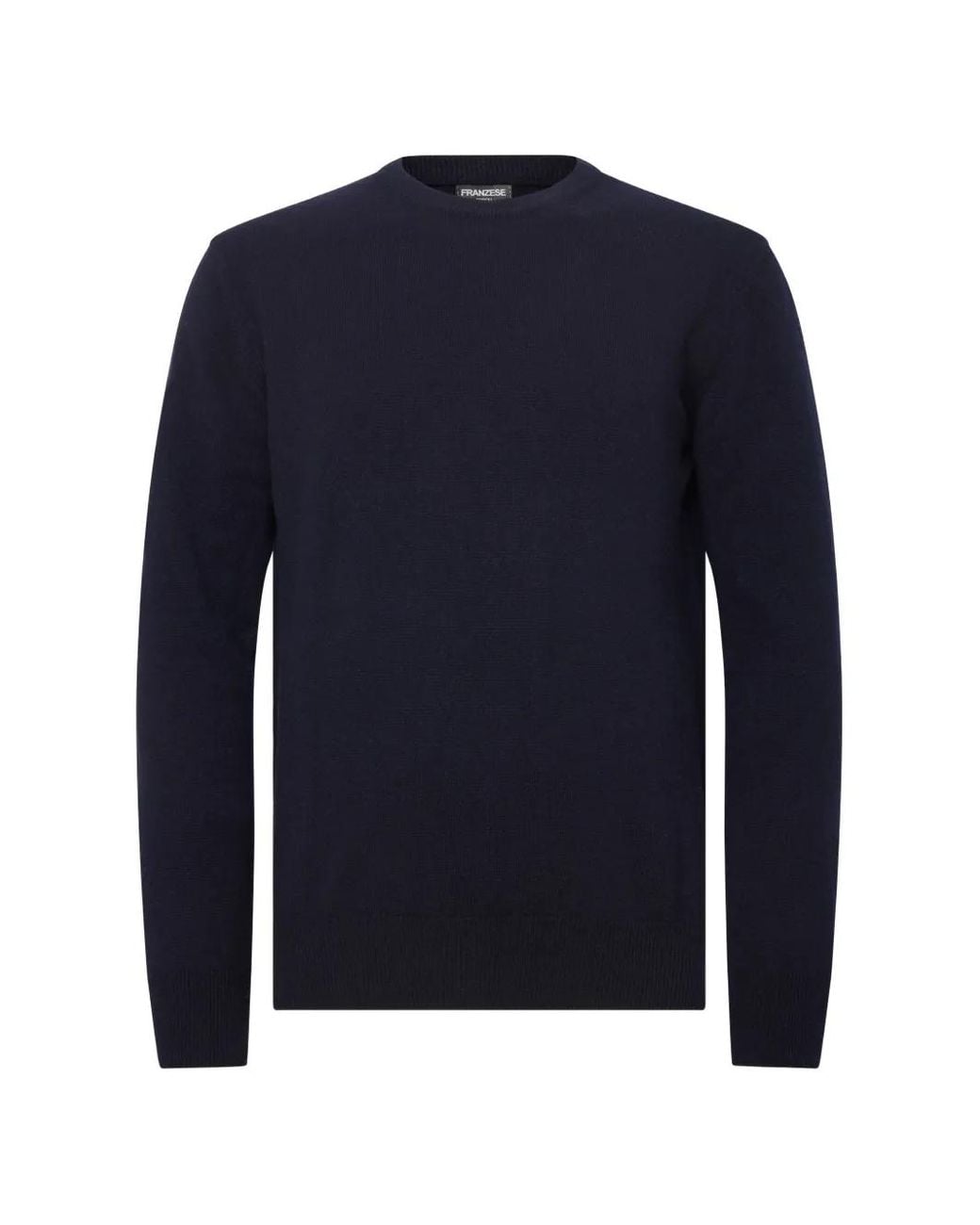 Franzese Collection Blue Ribbed Crew-Neck Sweater for men
