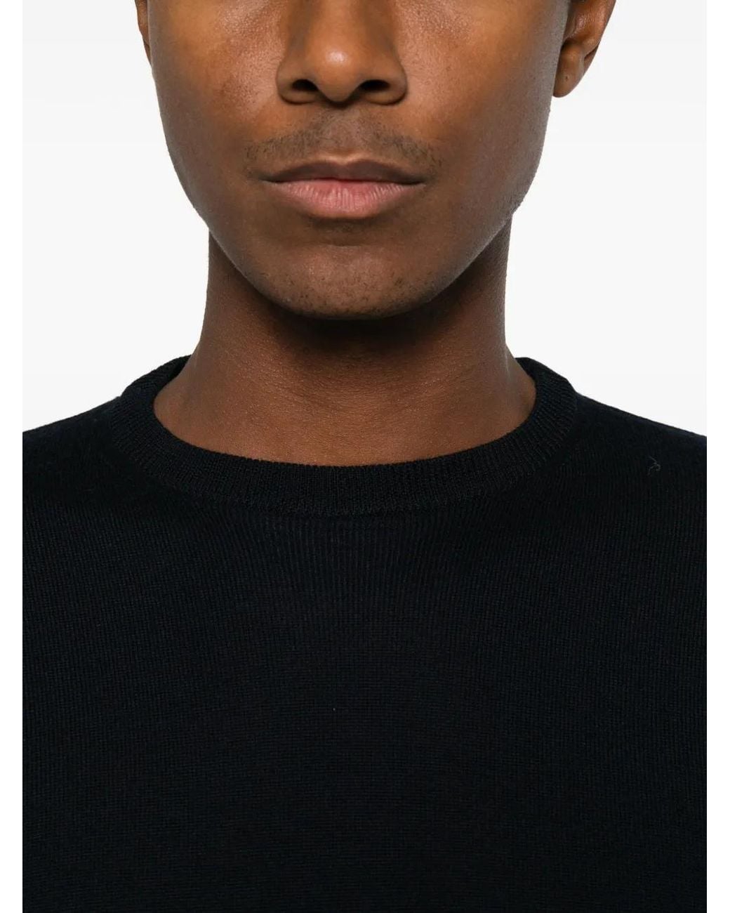 VELA SHOP Black Crew-Neck Long-Sleeve Sweater for men