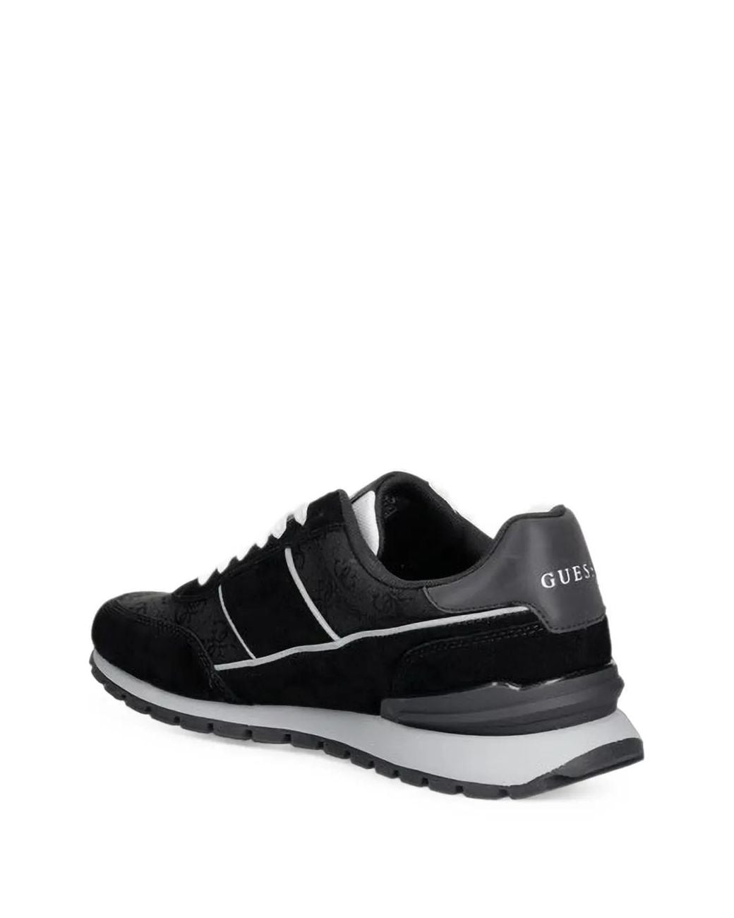 Guess Black Rexlor Monogram-Print Panelled Sneakers for men