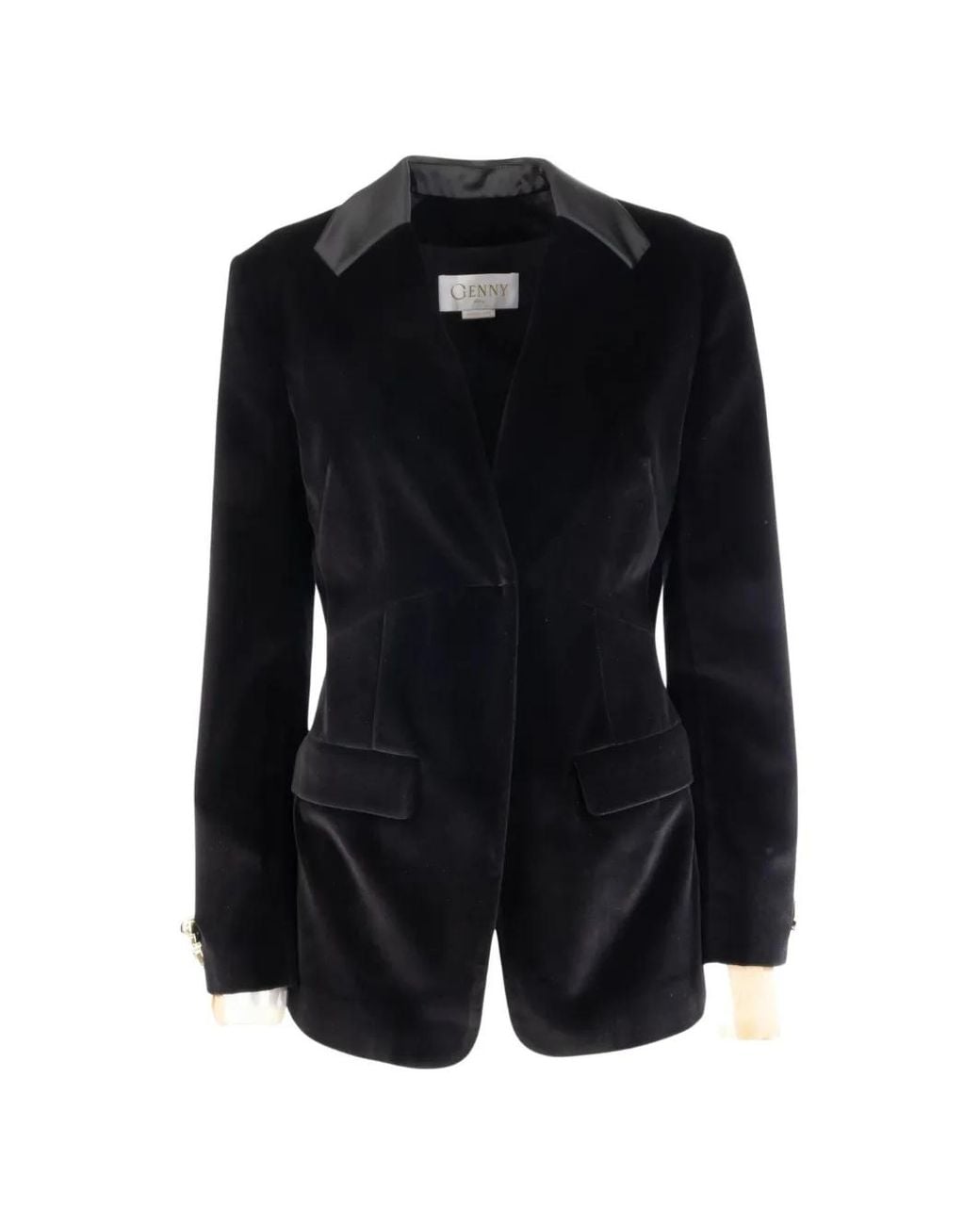 Genny Black Velvet Crystal-Embellished Jacket