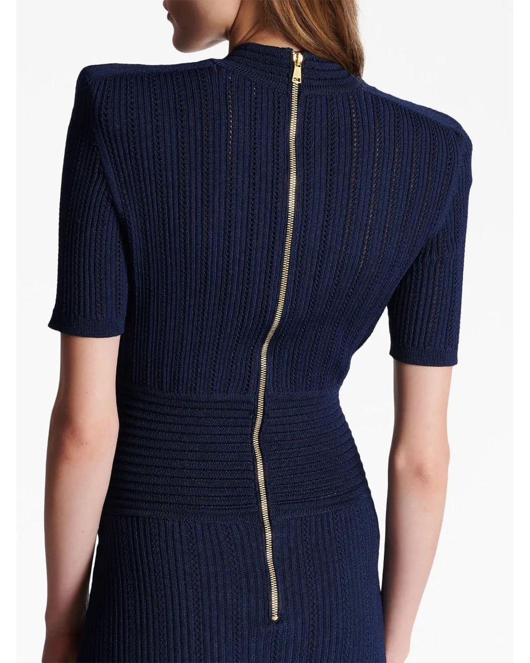 Balmain Blue Knitted Mini Dress