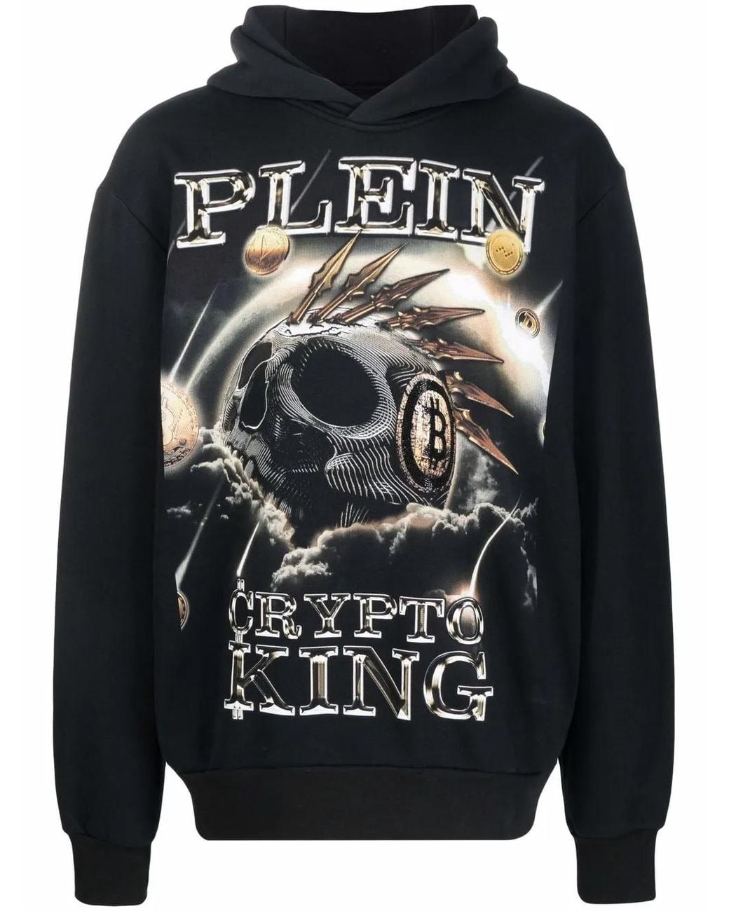 Philipp Plein Black 'Crypto King' Hoodie for men