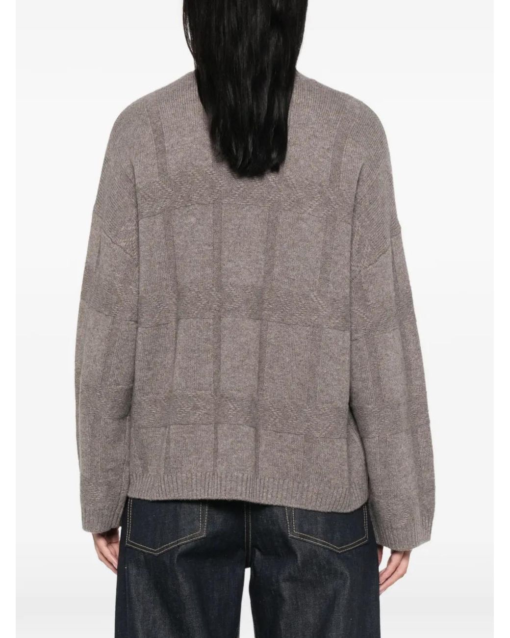 Emporio Armani Brown Textured Crew Neck Sweater