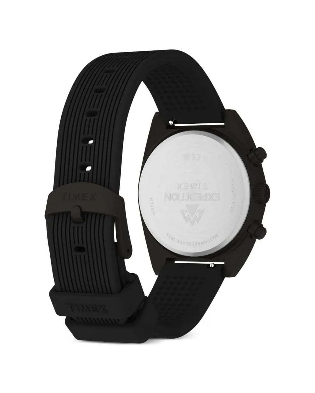 Timex Black Expedition Capstone 46Mm Chronograph Watch for men