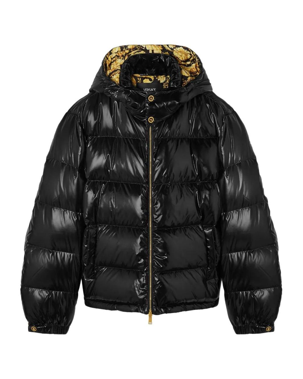 Versace Black Hooded Puffer Jacket for men