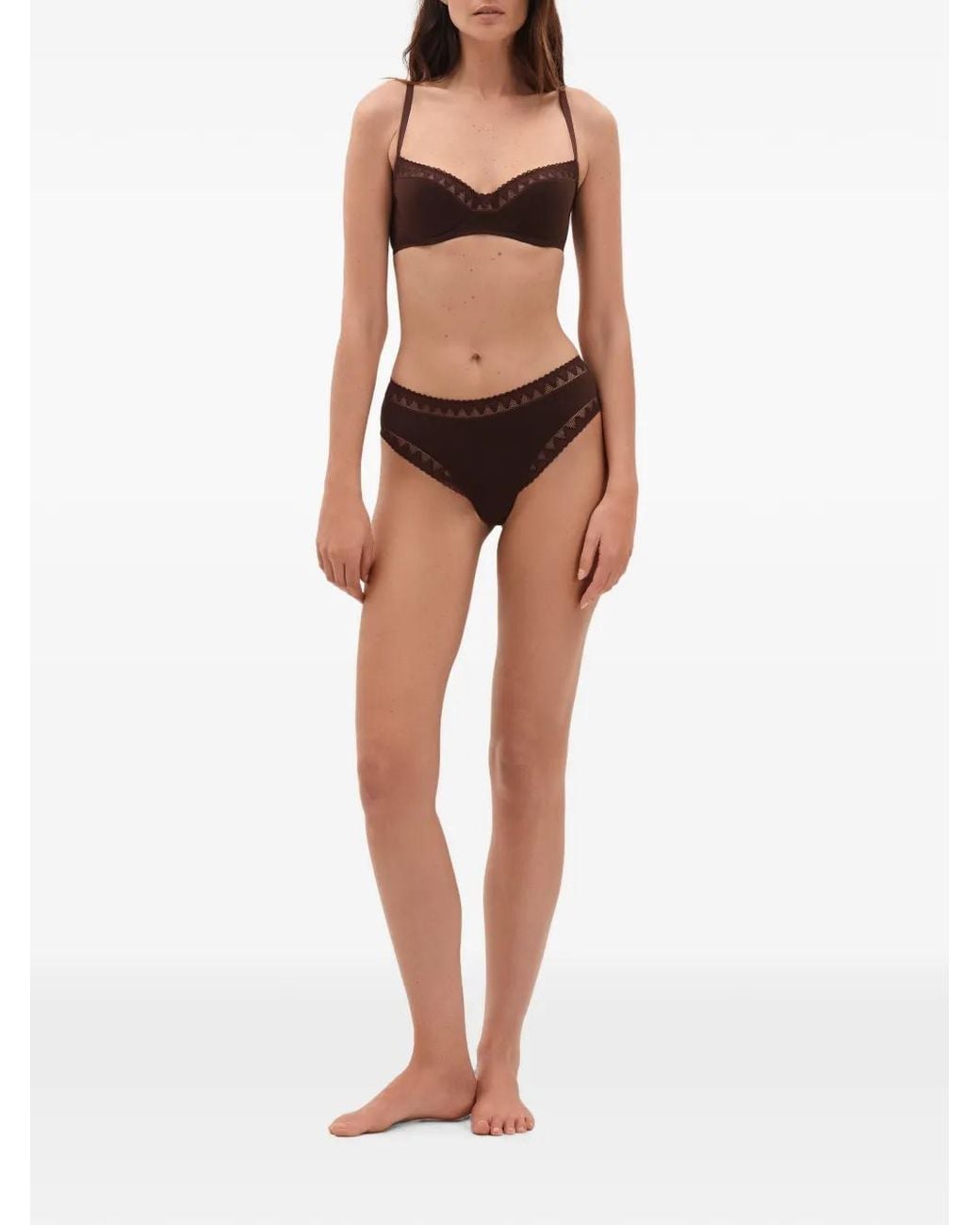 Eres Brown Chérir Lace-Trim Padded Bra