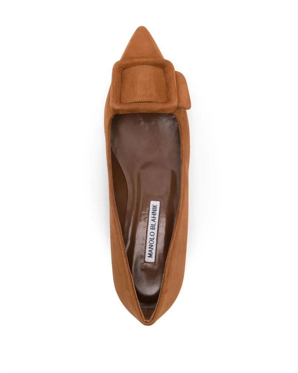 Manolo Blahnik Brown Maysale Flat Pumps