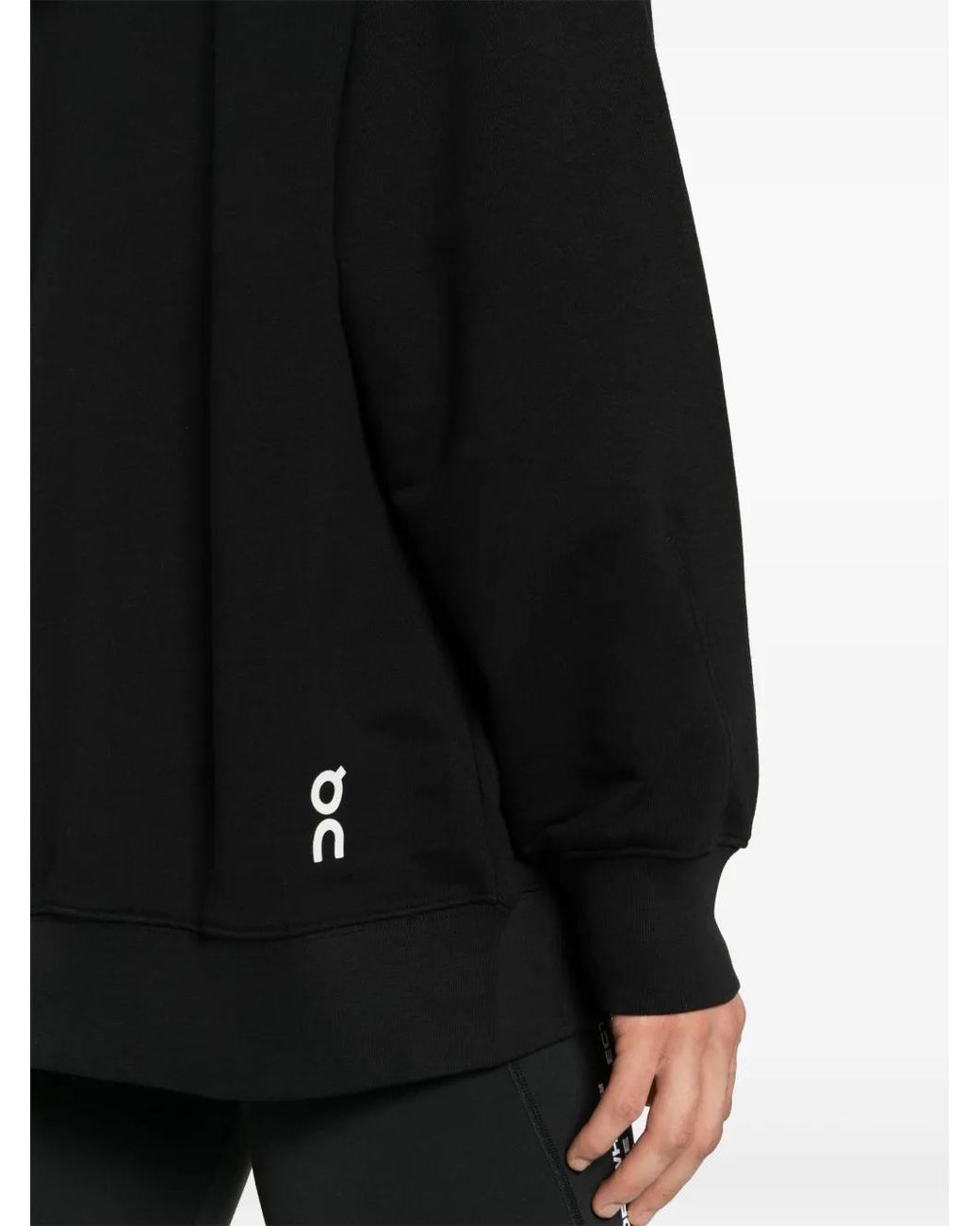 On Shoes Black Mogram-Print Hoodie for men