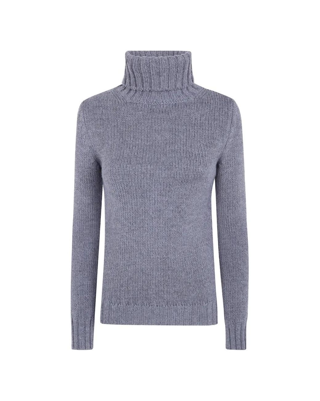 Base London Blue Merino Rolll-Neck Knit Sweater
