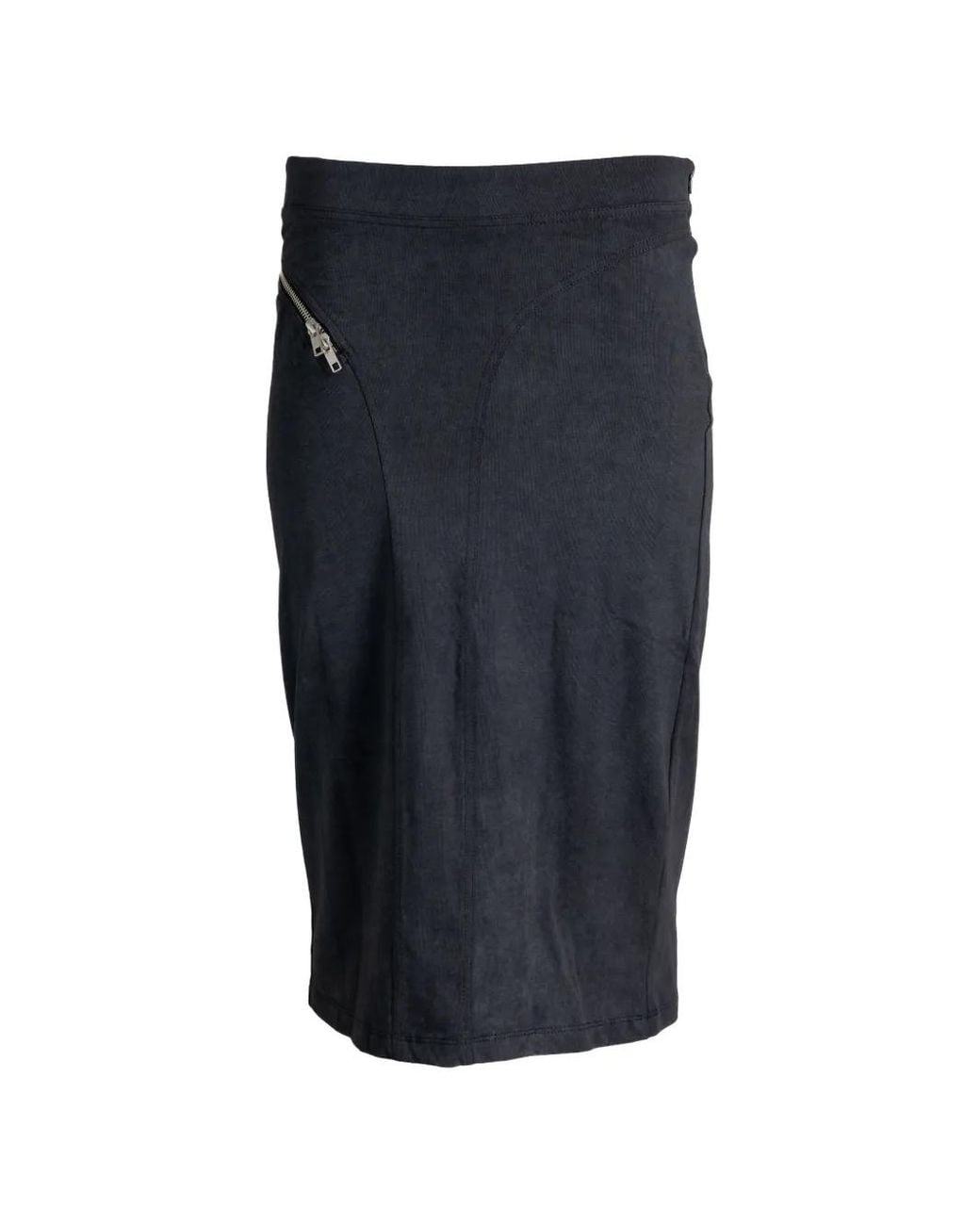 VAQUERA Blue Zip-Detail Panelled Midi Skirt