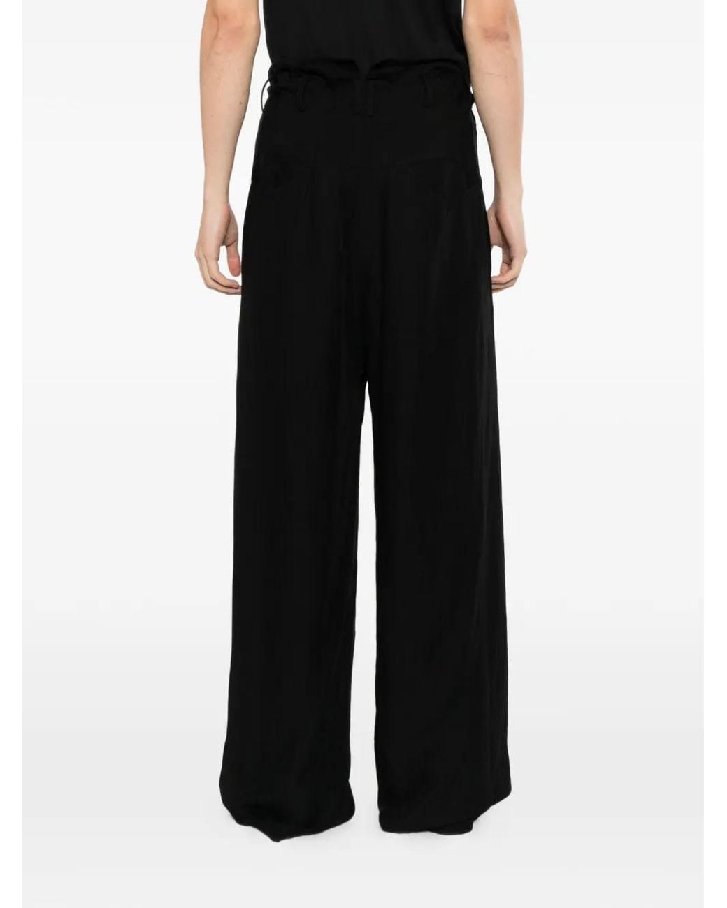 Nude:mm Black Drawstring Trousers for men