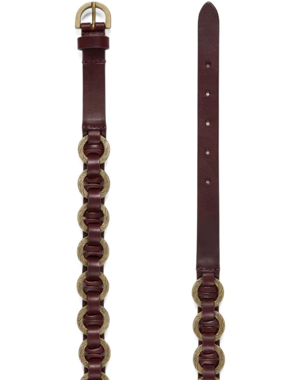 Ba&sh White Berty Chain-Link Leather Belt