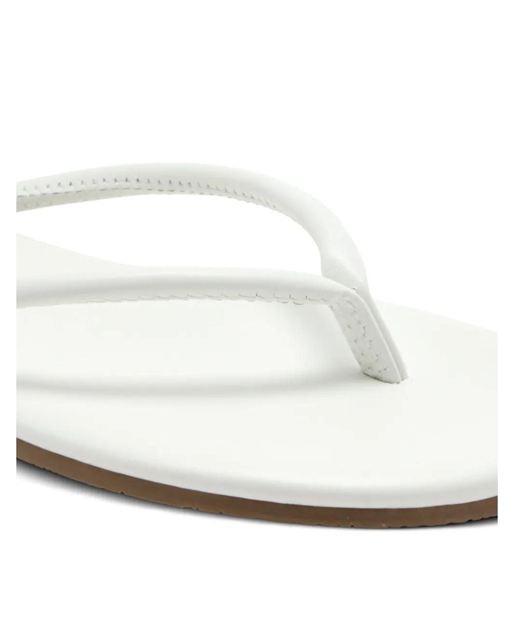 TKEES White Tubular Lily Flat Thong Sandals