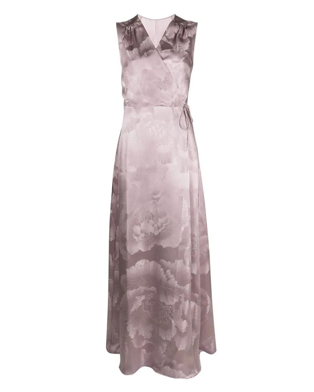 Carine Gilson Purple Floral-Jacquard Silk Nightdress