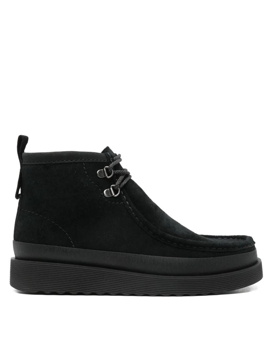 Clarks Black 35Mm Wallabee Ftr2 Hi Lace-Up Boots for men