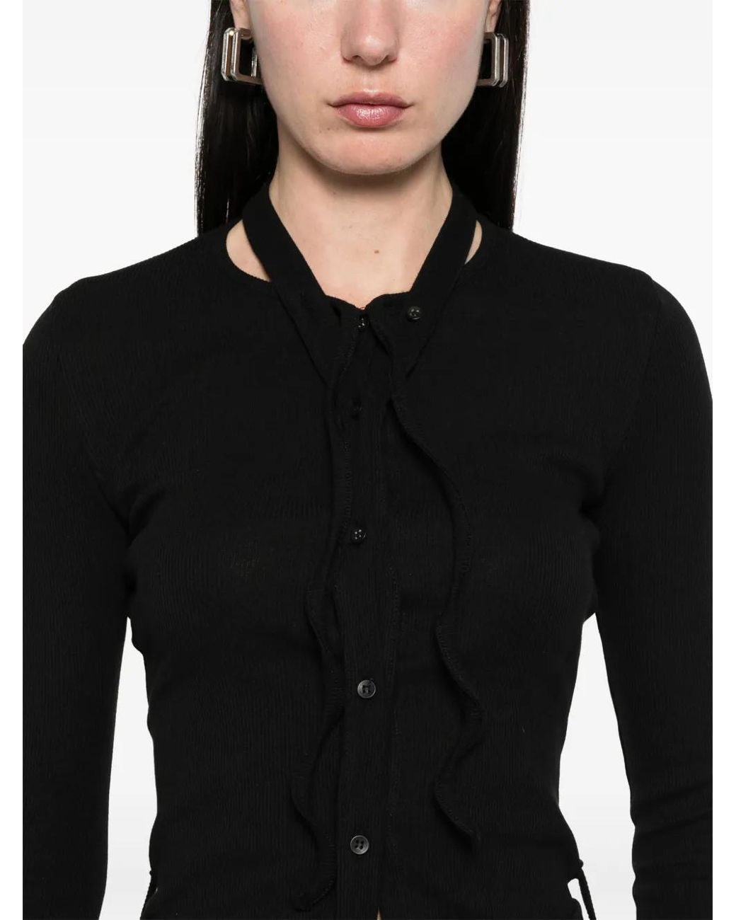 OTTOLINGER Black Double Closure Cardigan
